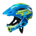 Cratoni Kask rowerowy C-Maniac PRO (Pełna ochrona) niebiesko/limonkowy matowy